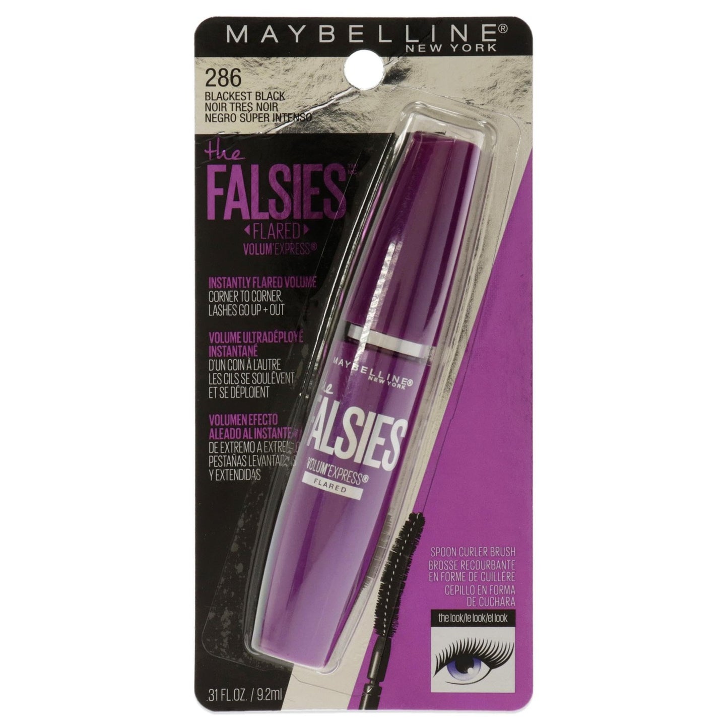 2 Pack Maybelline Volum'Express The Falsies Flared 286 Blackest Black NEW