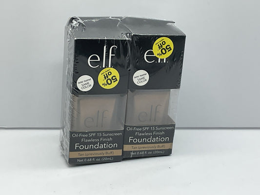 2 PACK - E.l.f. Flawless Satin Finish Foundation # 420 Tan