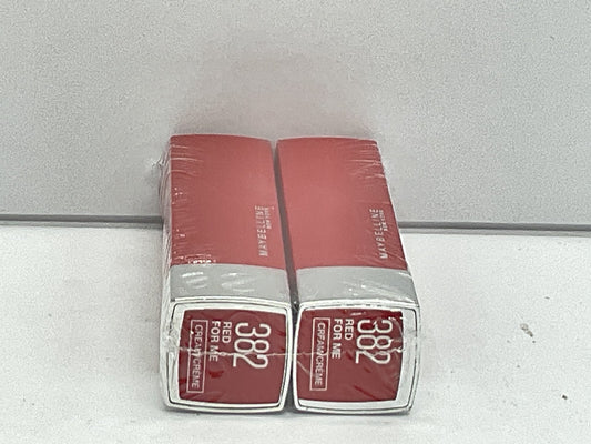 2 PACK - Maybelline Color Sensational Lipstick - 382 Red For Me 
