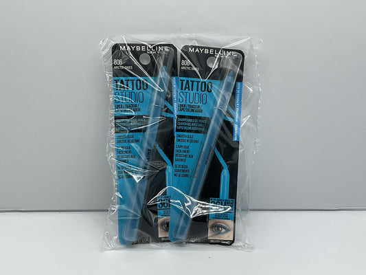 MAYBELLINE New York Tattoo Studio Long-Lasting Sharpenable Eyeliner Pencil 2 LOT