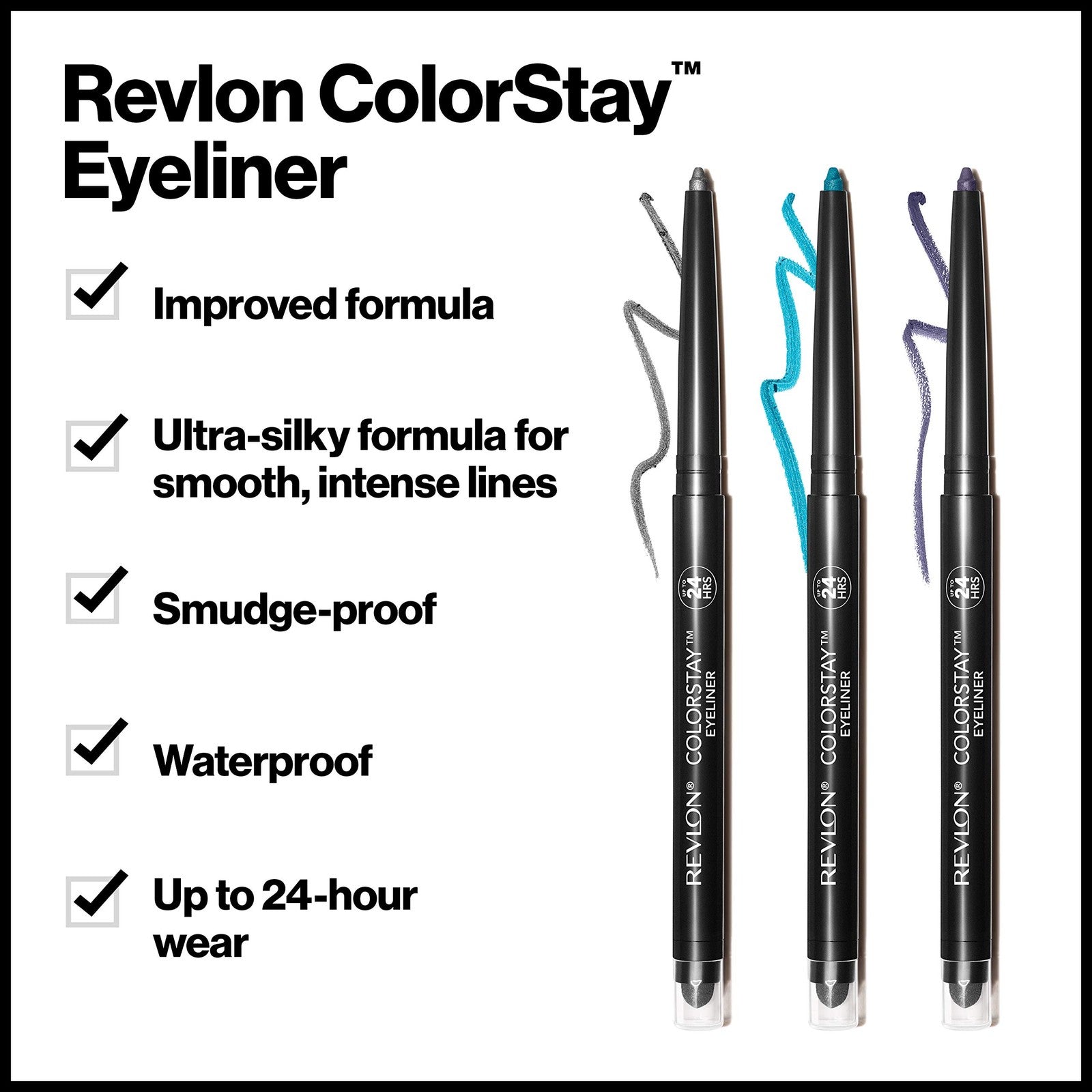 2 PACK - Revlon ColorStay Eyeliner Crayon w/ Smudger & Sharpener - 210 Teal