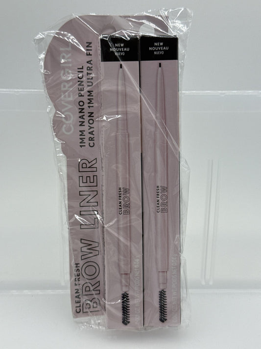 2X COVERGIRL Clean Fresh Brow Liner 1MM Nano Eyebrow Pencil #500 Medium Brown