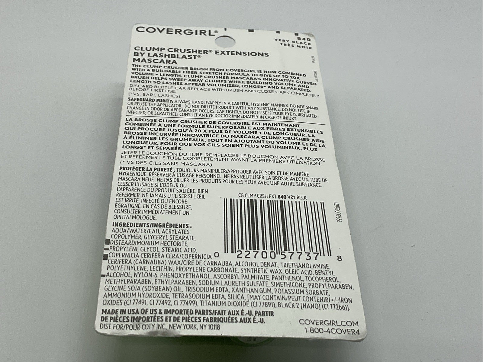 CoverGirl LashBlast Clump Crusher Extensions Mascara 0.44 oz - 840 Very Black