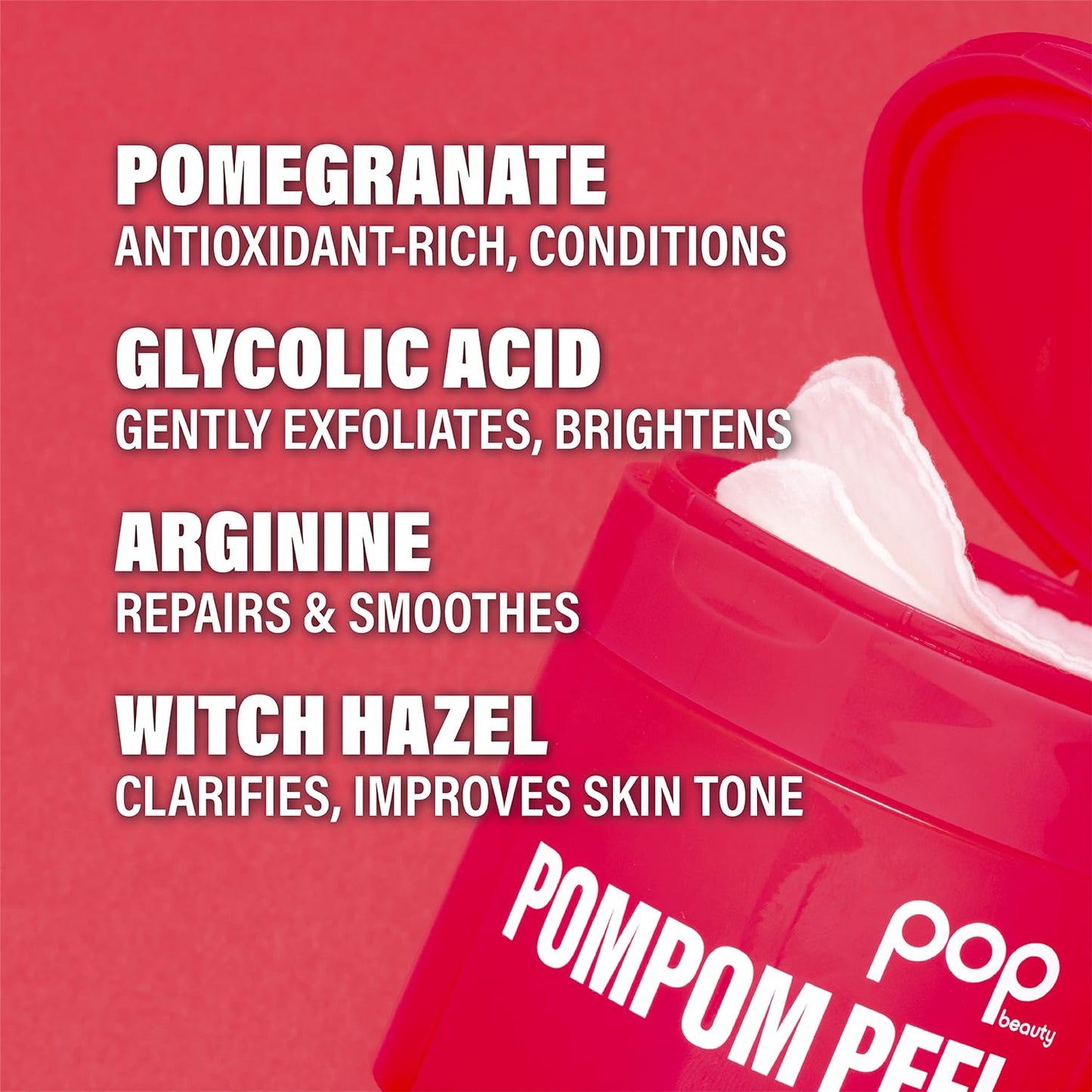 Popbeauty Pompom Peel Exfoliating Pads - 40 Pads