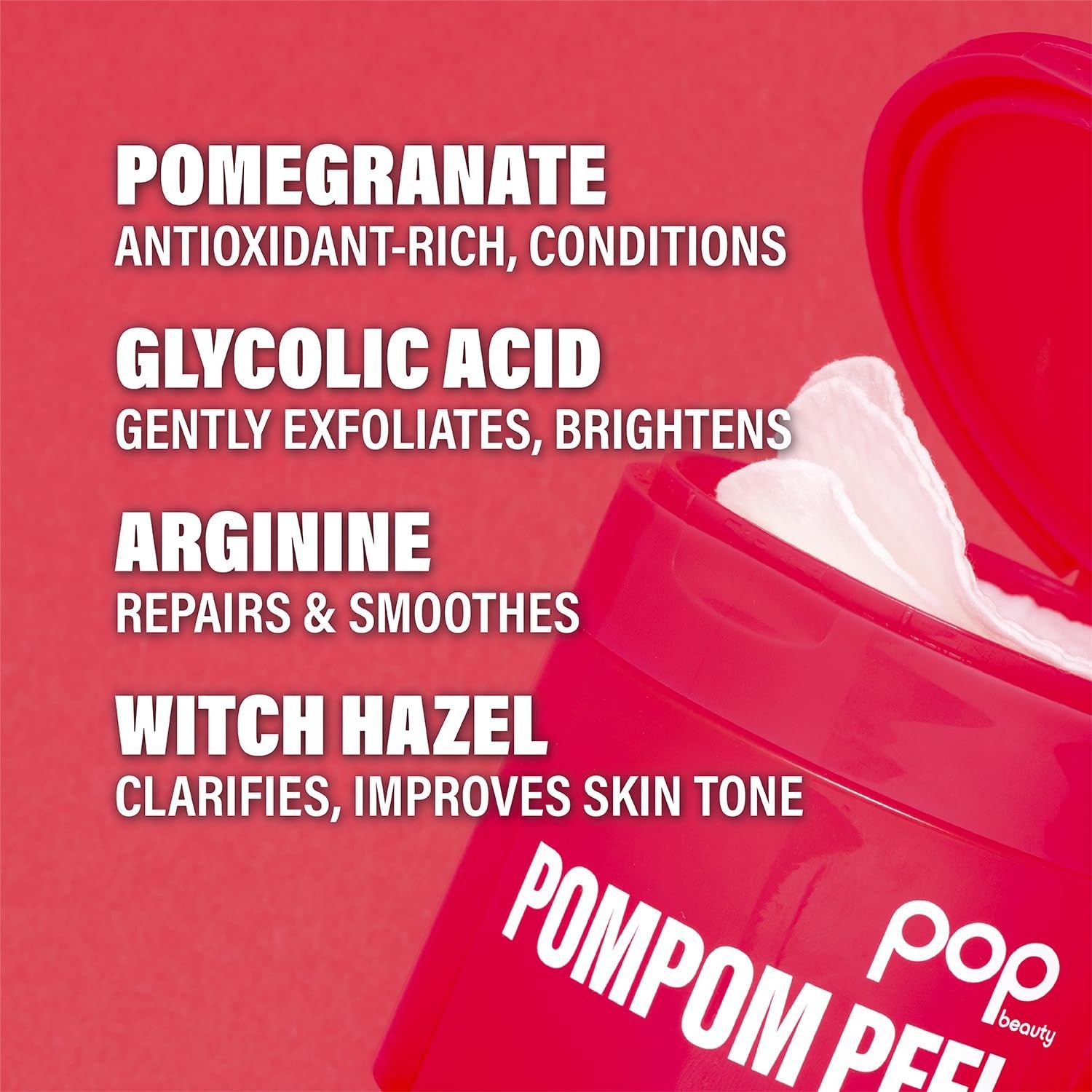 Popbeauty Pompom Peel Exfoliating Pads - 40 Pads