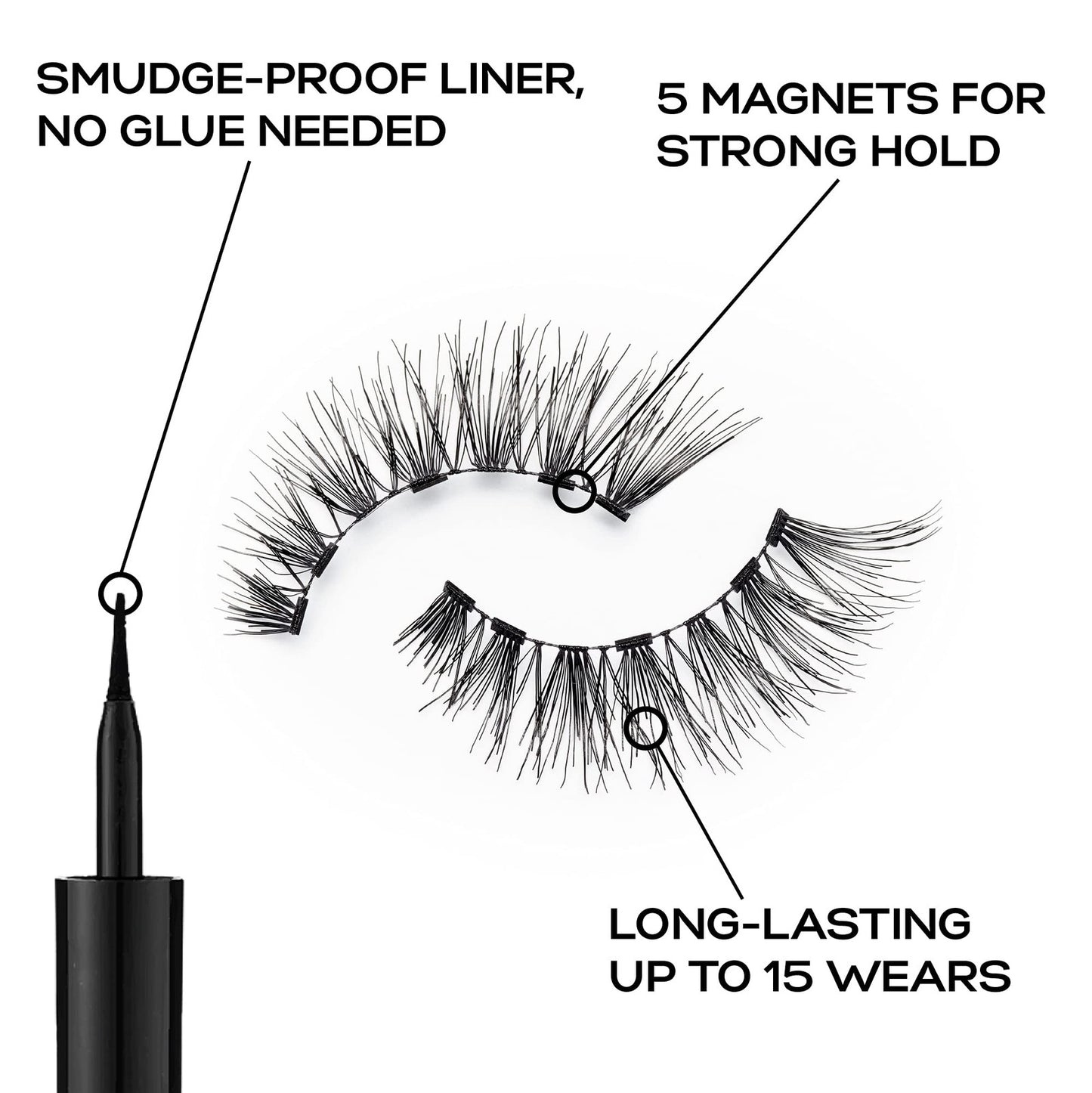 2 Pack - Eylure ProMagnetic Natural Fiber False Eyelashes - No.117 Black