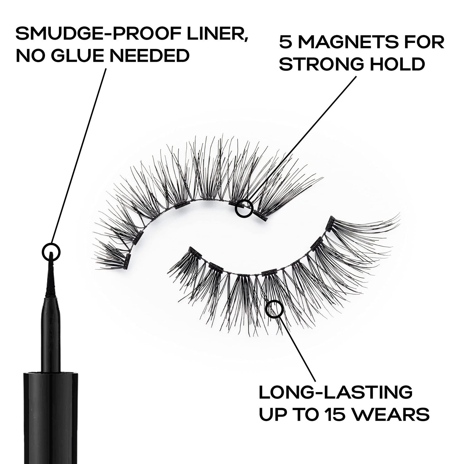 2 Pack - Eylure ProMagnetic Natural Fiber False Eyelashes - No.117 Black