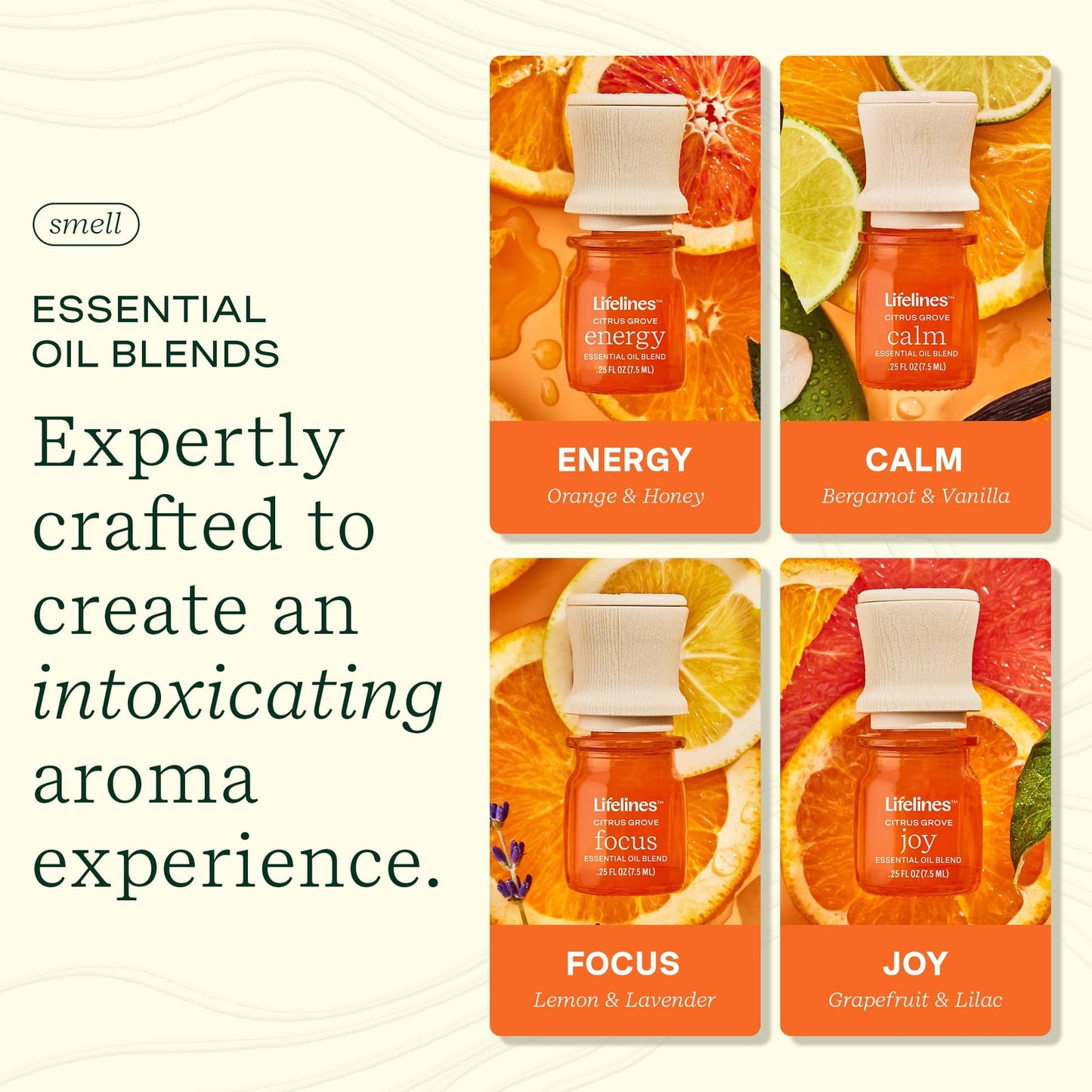Lifelines Essential Oil Blend Set Citrus Grove Invigorating Relaxing Aromas