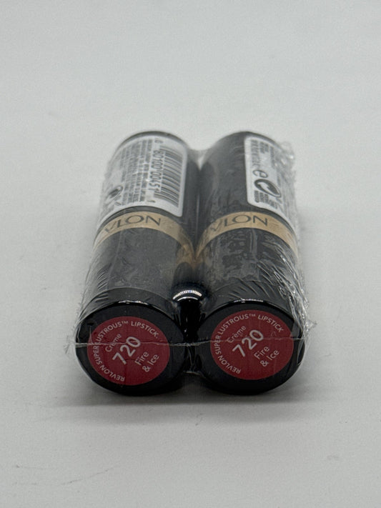 Revlon Super Lustrous Creme Lipstick, Fire and Ice 720, 0.15 Ounce 2 pack