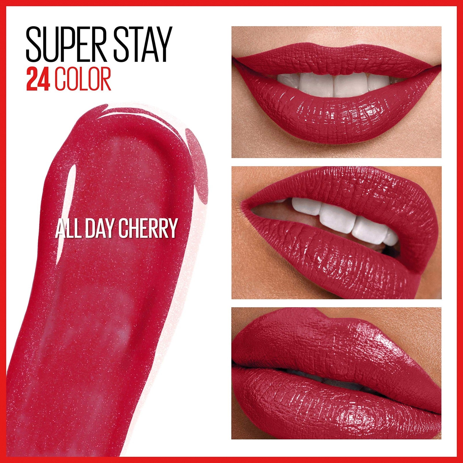 2PACK - MAYBELLINE SuperStay 24HR 2-step Lipcolor - 015 ALL DAY CHERRY