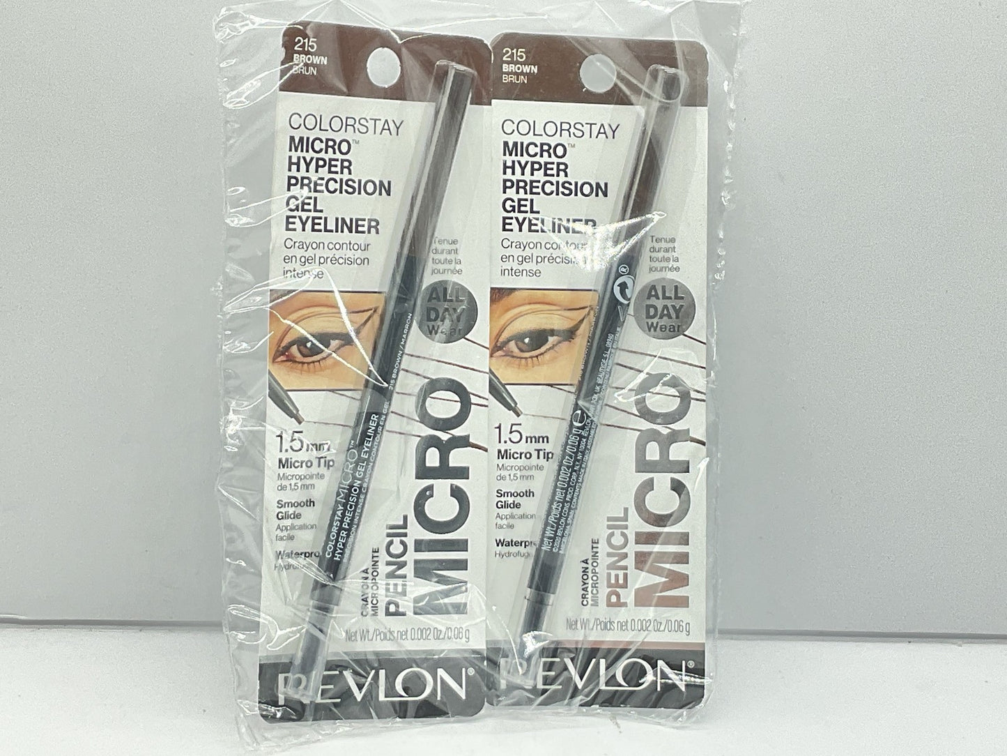 2 Pack - Revlon ColorStay Micro Gel Waterproof 0.008 oz Eyeliner - 215 Brown
