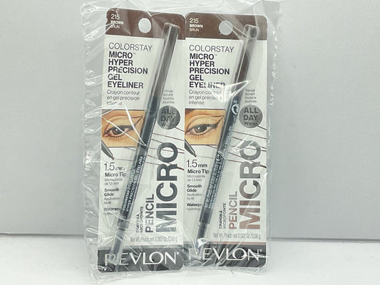 2 Pack - Revlon ColorStay Micro Gel Waterproof 0.008 oz Eyeliner - 215 Brown