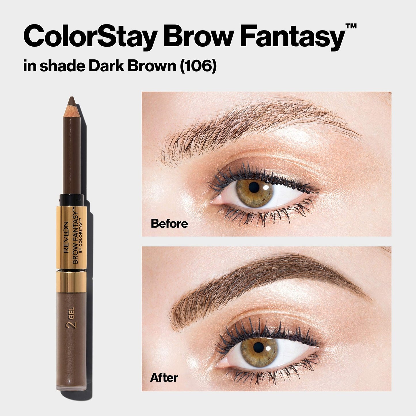 2 PACK - Revlon Brow Fantasy Pencil & Gel - 105 Brunette