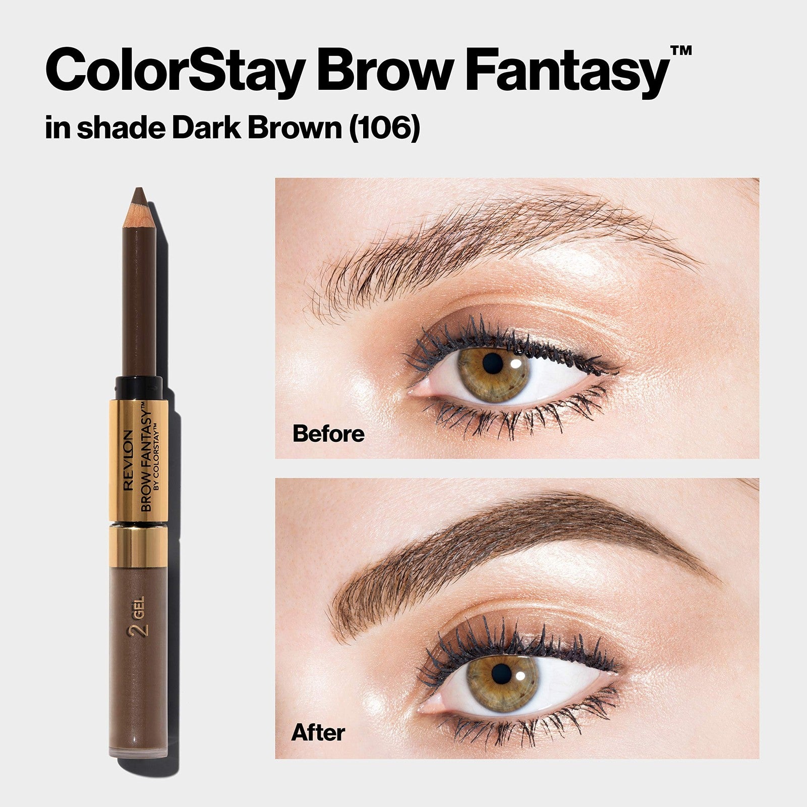 2 PACK - Revlon Brow Fantasy Pencil & Gel - 105 Brunette