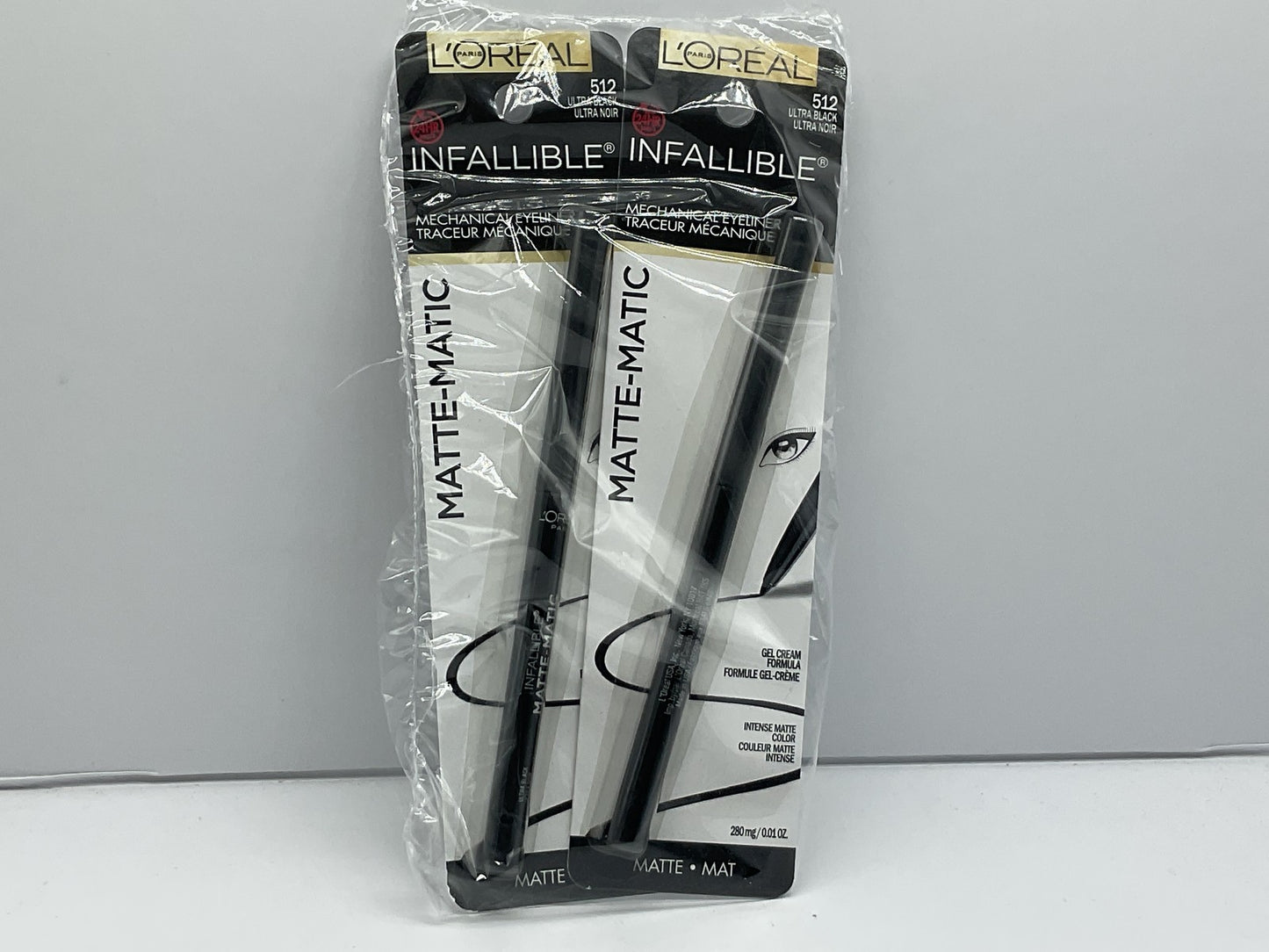 2 Pack L'Oreal Paris Infallible Matte-Matic Mechanical Eyeliner 512 ultra black