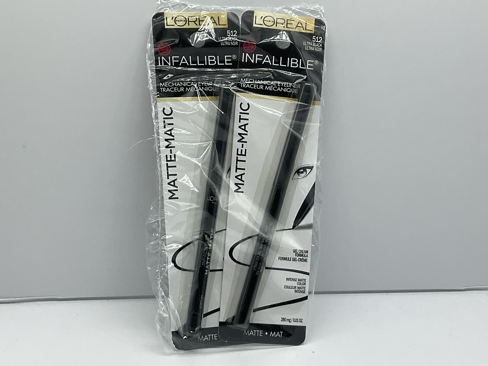 2 Pack L'Oreal Paris Infallible Matte-Matic Mechanical Eyeliner 512 ultra black