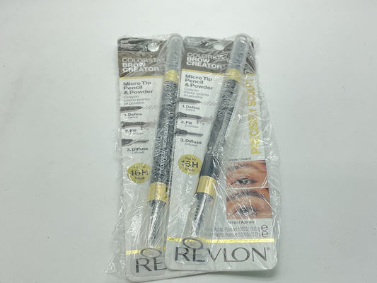 2 PACK - Revlon Colorstay Brow Micro Pencil Powder and Brush - 615 Soft Black