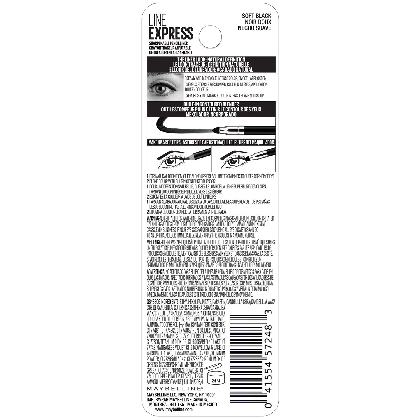 2 PACK - Maybelline New York Eyeliner 0.035 oz - 02 Soft Black