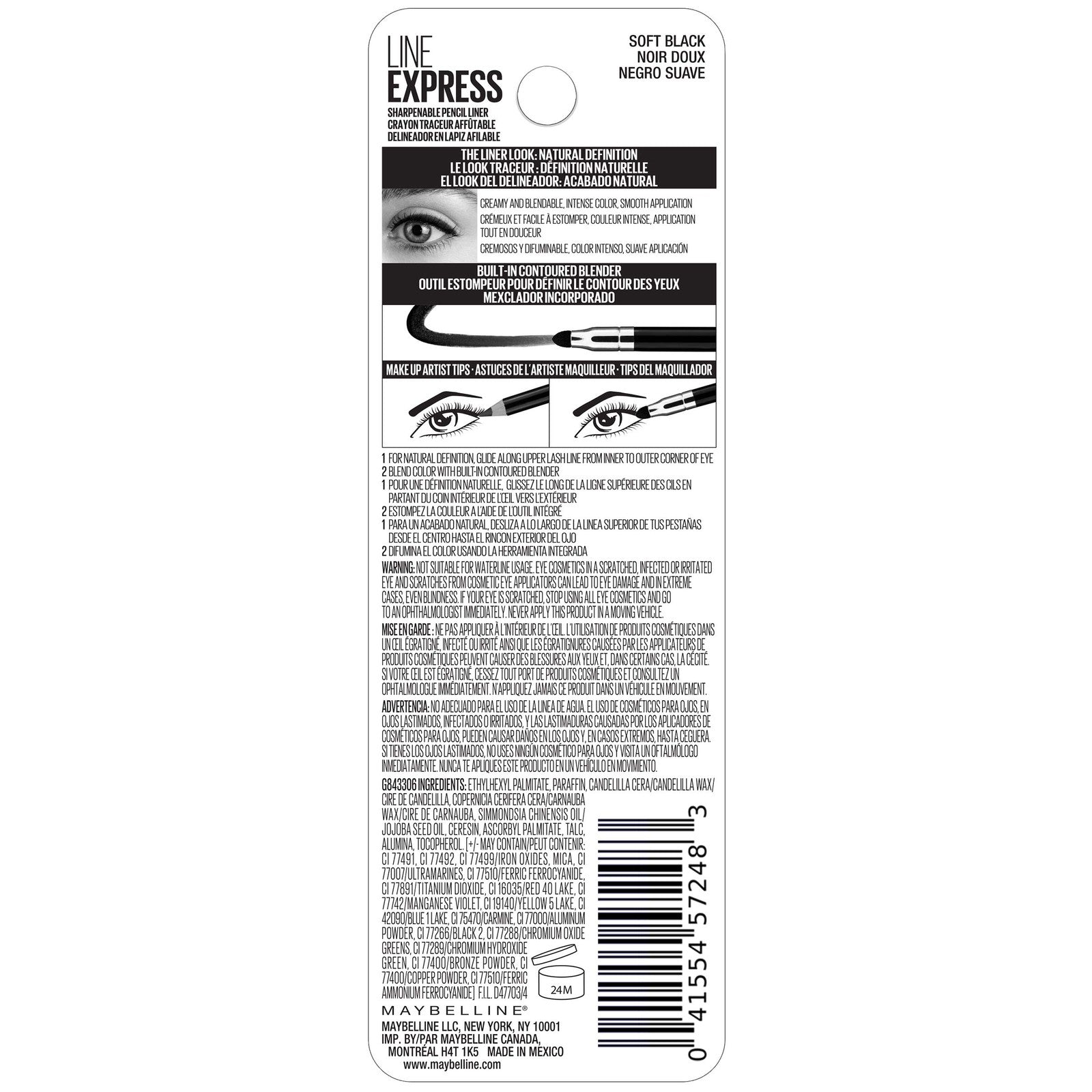 2 PACK - Maybelline New York Eyeliner 0.035 oz - 02 Soft Black