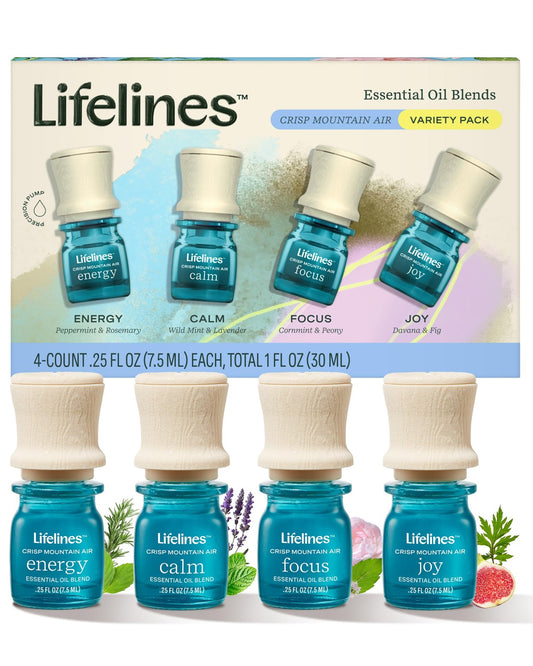 Lifelines Essential Oil Blends - Mess-Free Aromatherapy for Home Crisp Mt Air