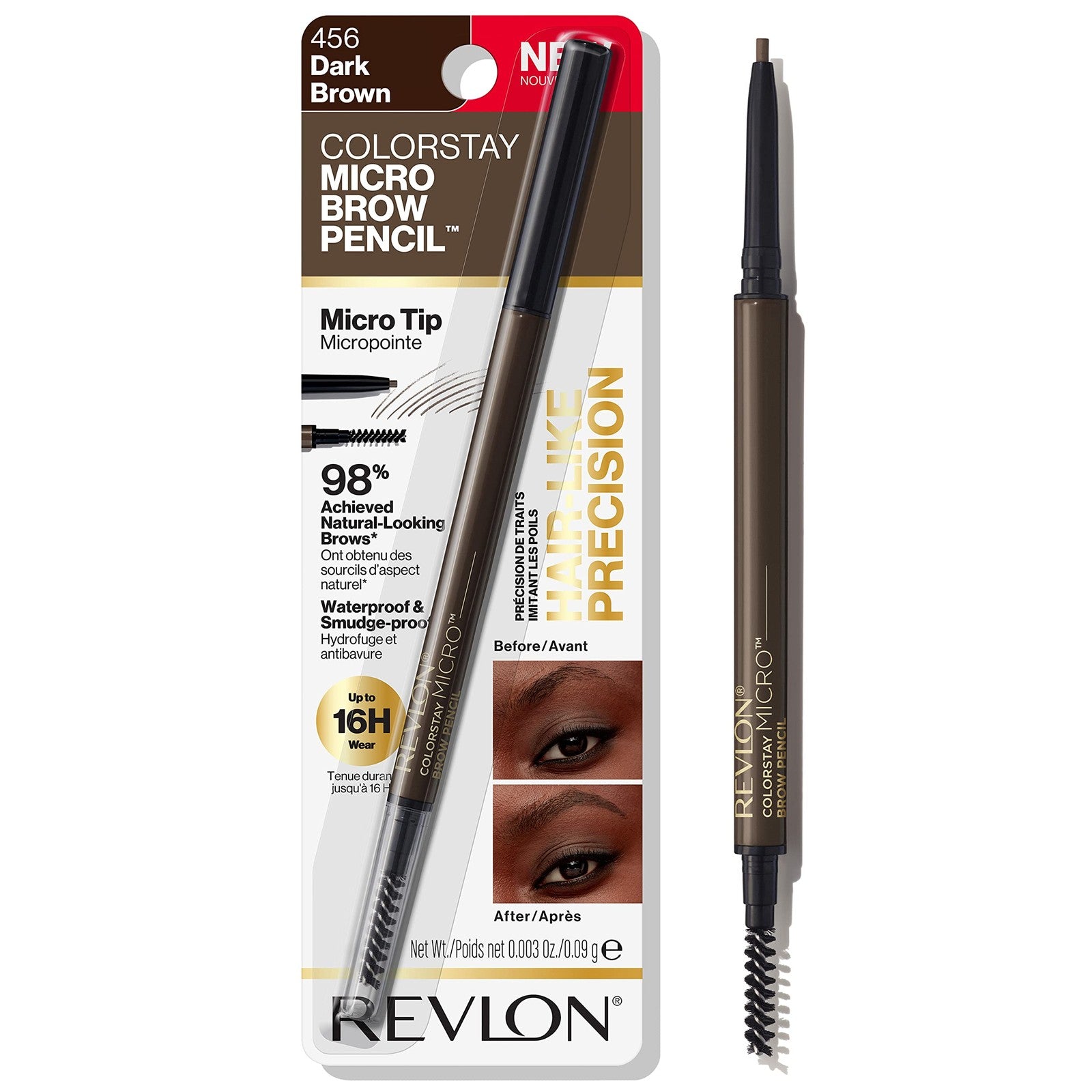 2 Pack - Revlon Colorstay Micro Brow Eyebrow Pencil - 456 Dark Brown