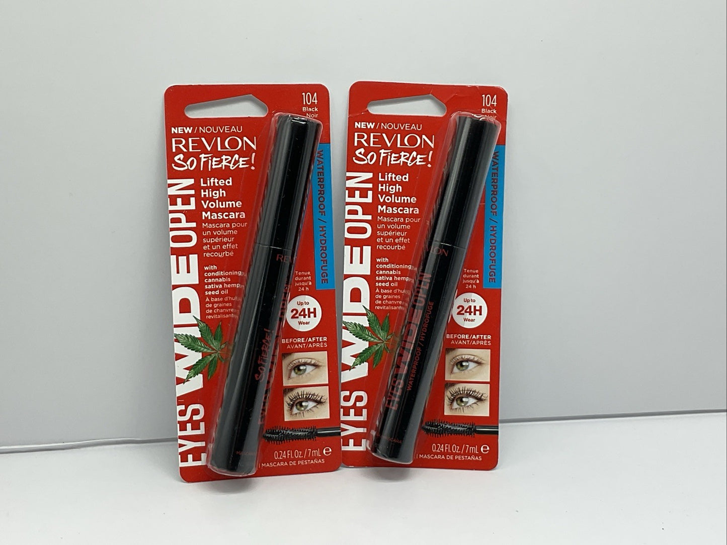 Revlon So Fierce 24HR Lifted Waterproof Mascara - 104 Black - Lot Of 2