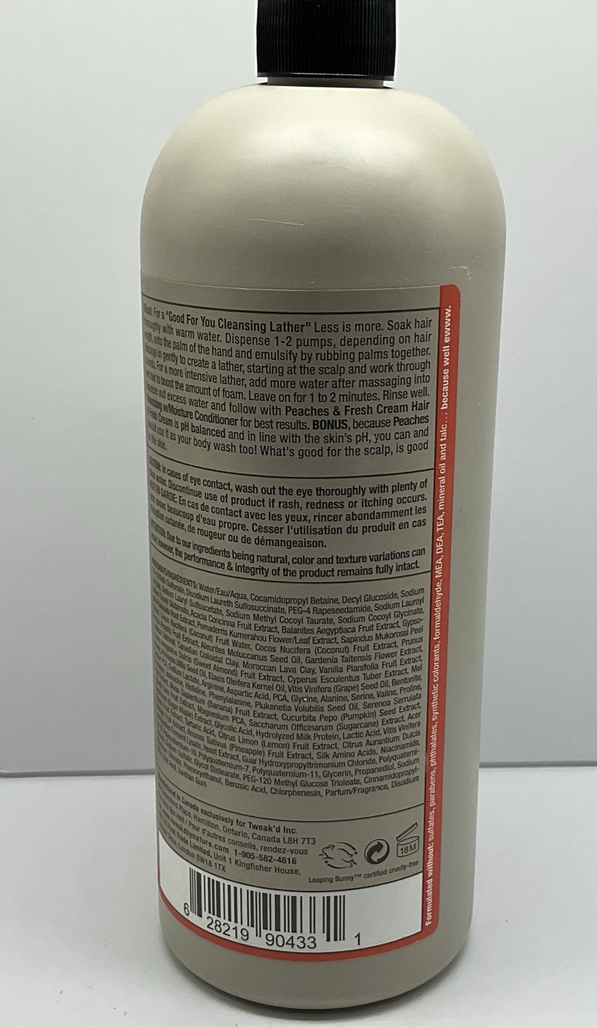 Tweak’d By Nature Peaches & Fresh Cream Shampoo 33.8 oz - No Pump