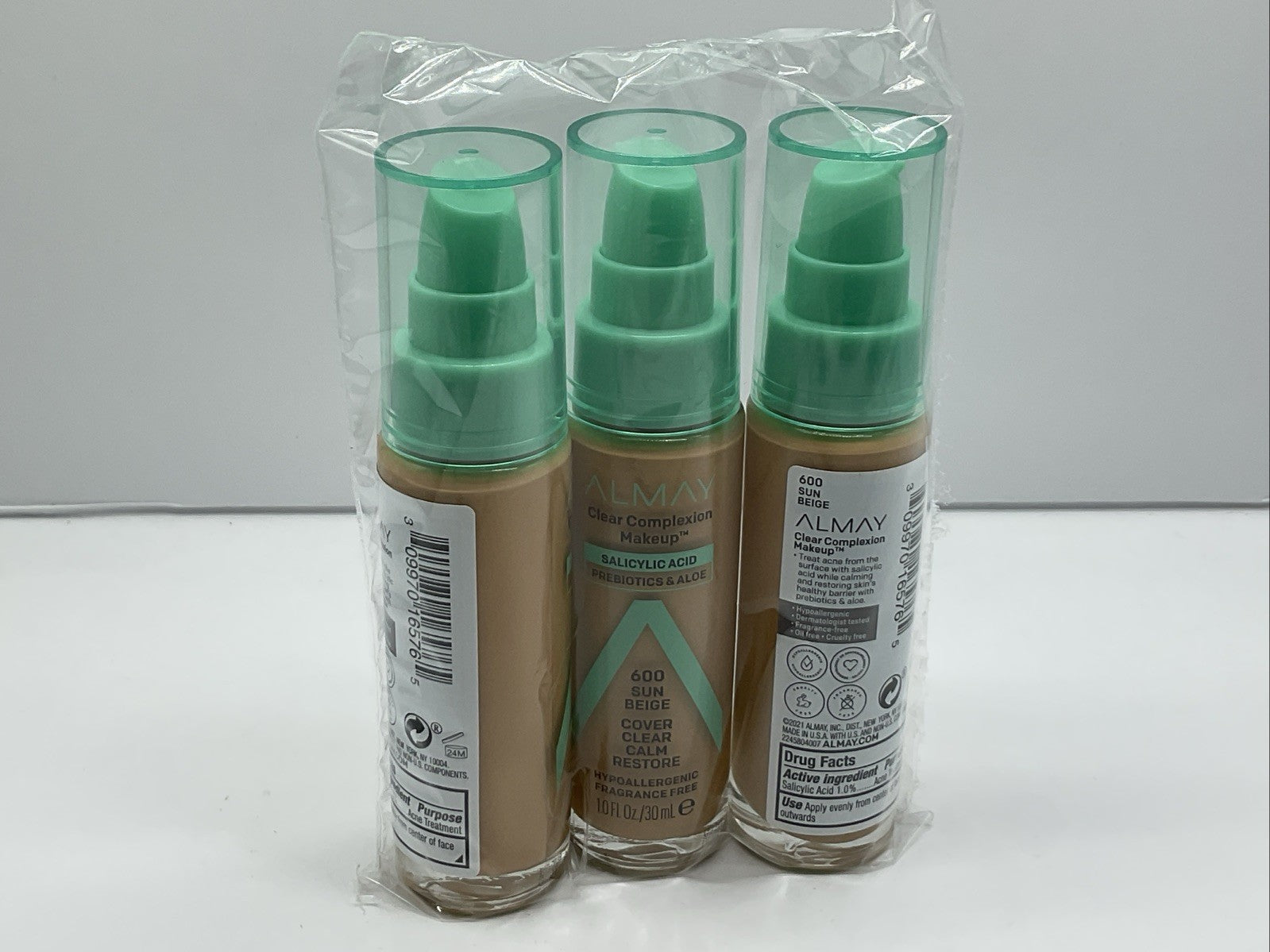 Almay Clear Complexion Foundation Makeup - 600 Sun Beige - Set Of 3