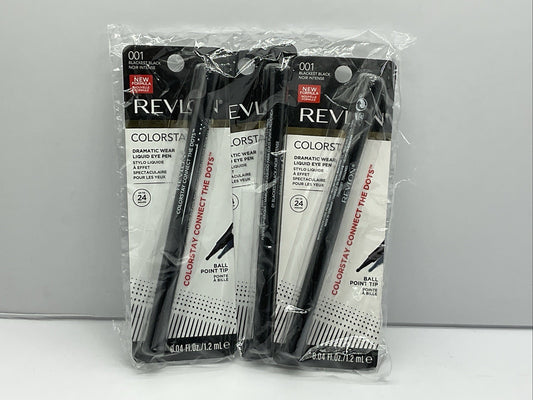 3 PACK - Revlon ColorStay Liquid Eye Pen - 001 Blackest Black