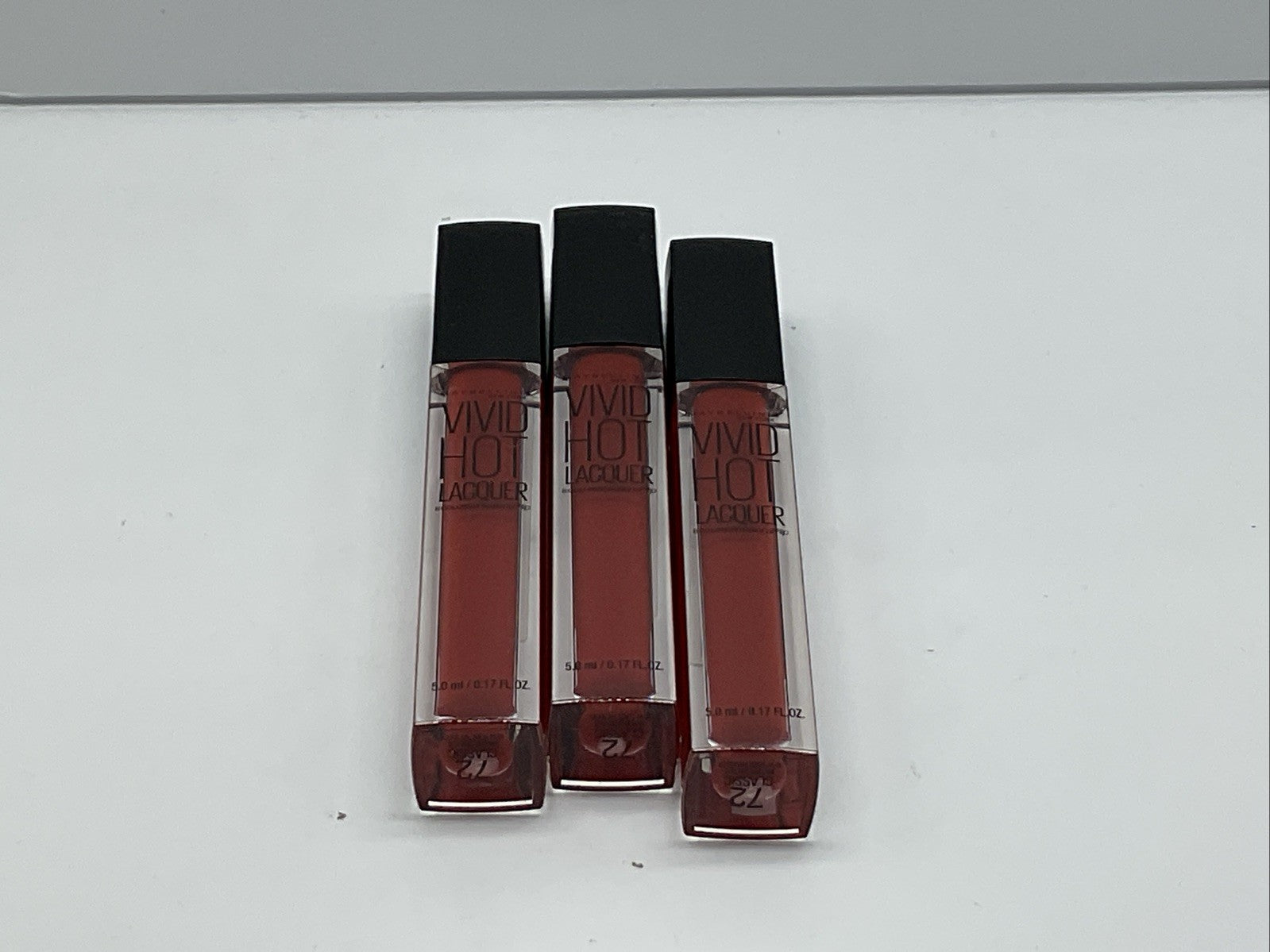 Maybelline NEW YORK Vivid Hot Lacquer Lip Gloss -  Classic 72  - Lot of 3
