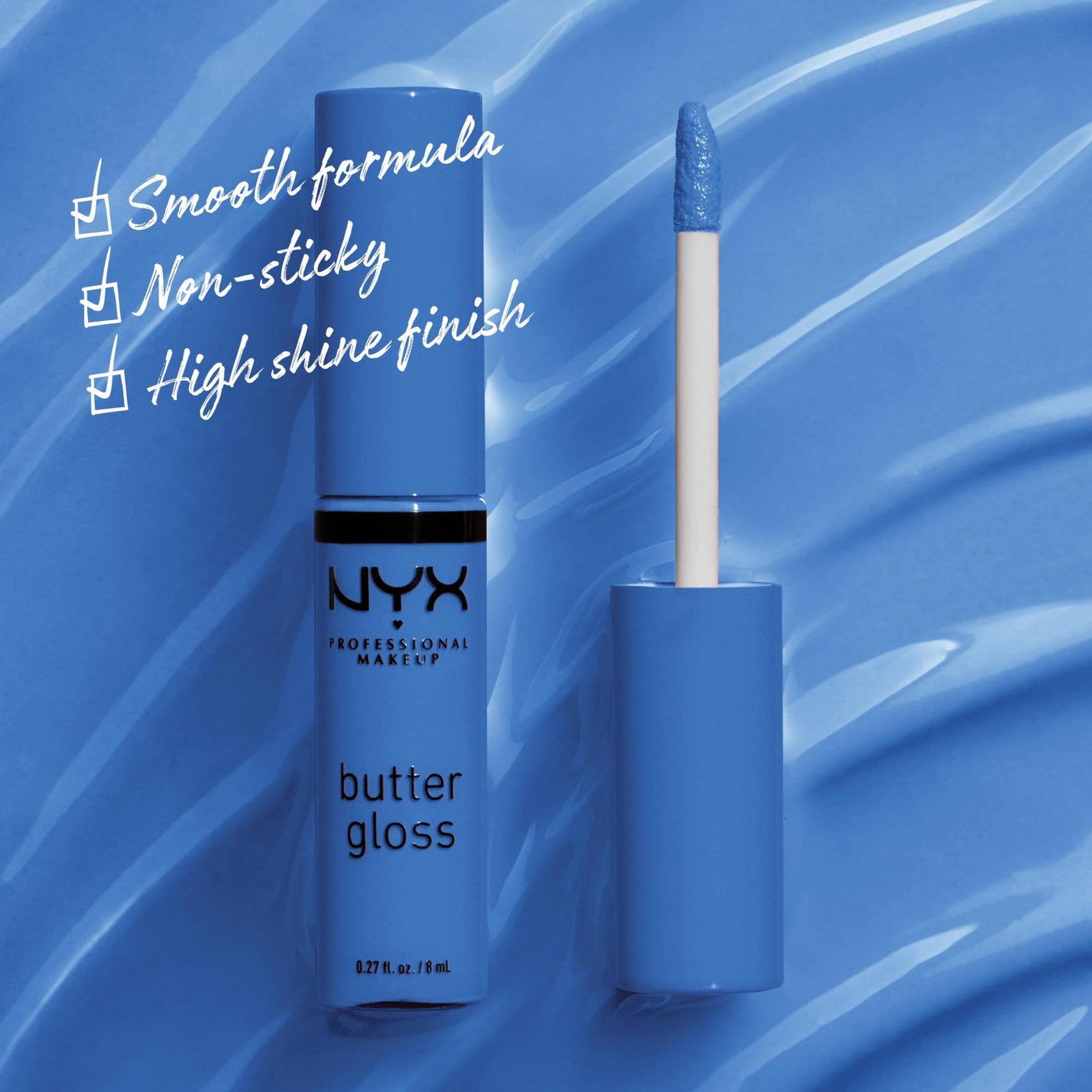 NYX Professional Makeup Butter Gloss, Blueberry Tart BLG44, Creamy Lip Gloss