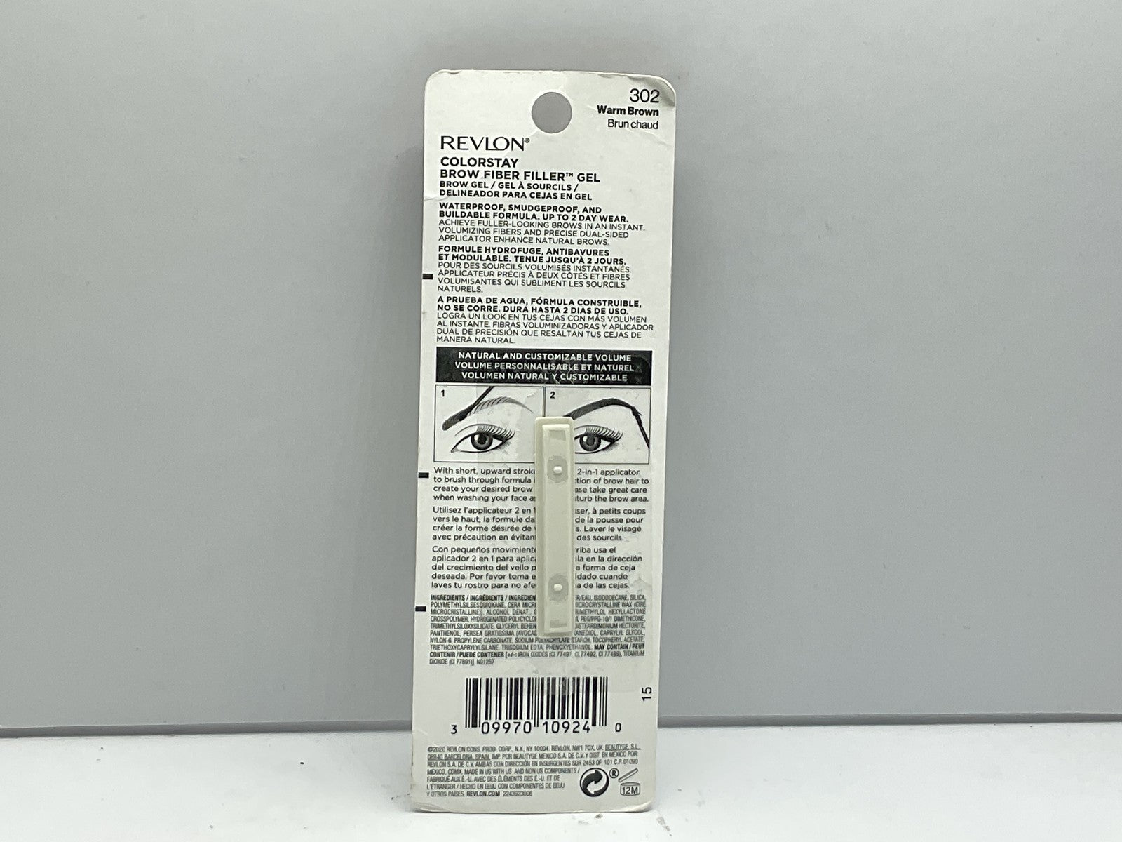 Revlon Colorstay Brow Fiber Filler Brow Gel - 302 Warm Brown