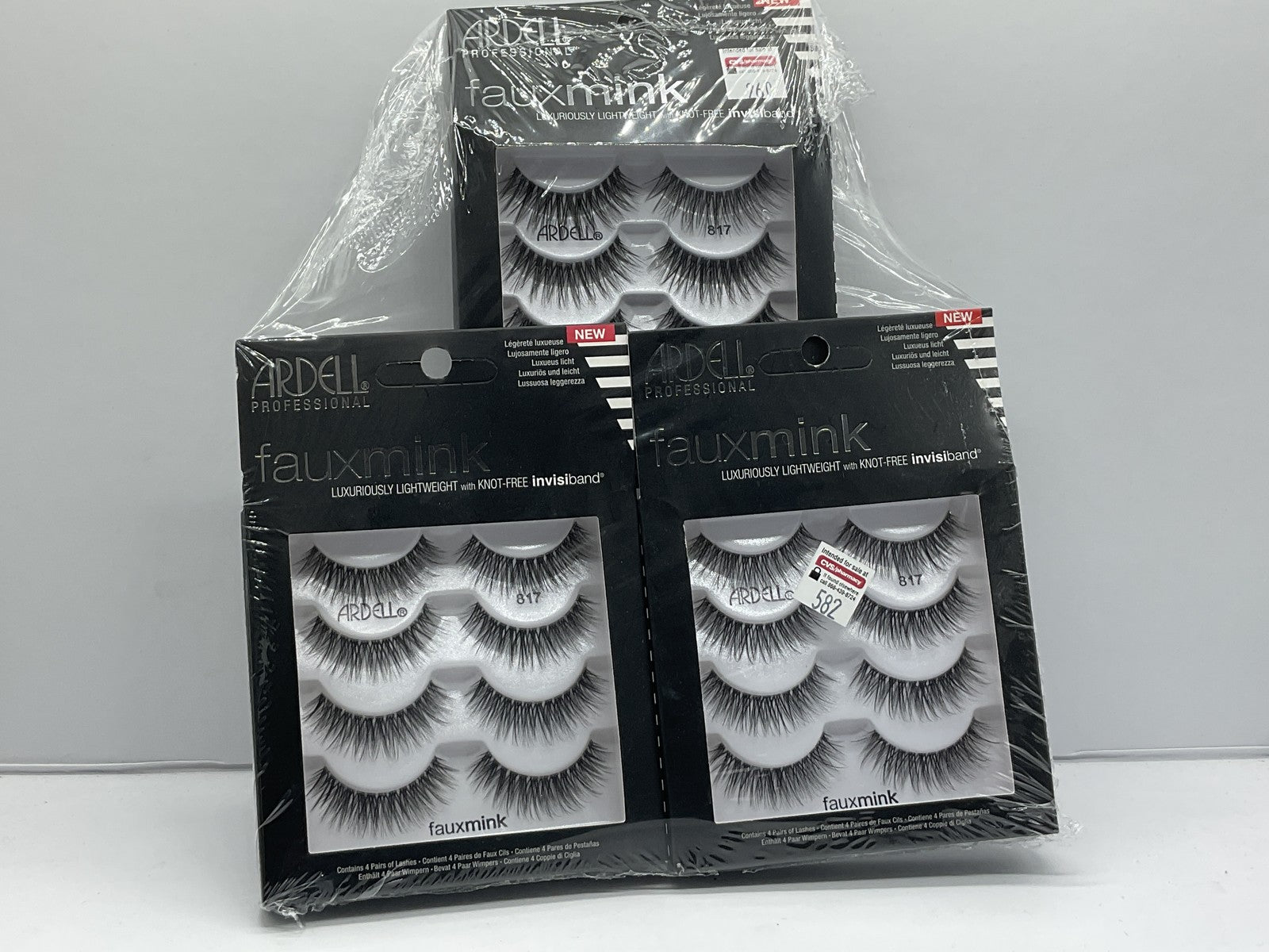 Ardell Professional Faux Mink Eyelash 817 Black - 3 pack