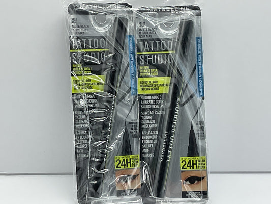 Maybelline 24H Tattoo Studio Liquid Eyeliner Ink Pen~Precise Tip 881 Matte Black
