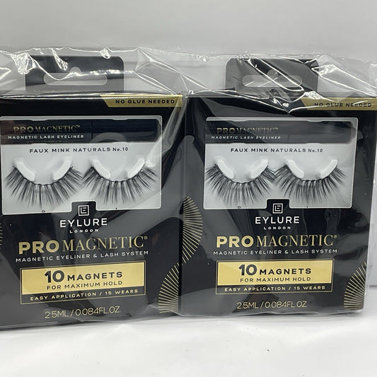 2 Pack - Eylure ProMagnetic 10 Magnet False Eyelashes Faux Mink Naturals