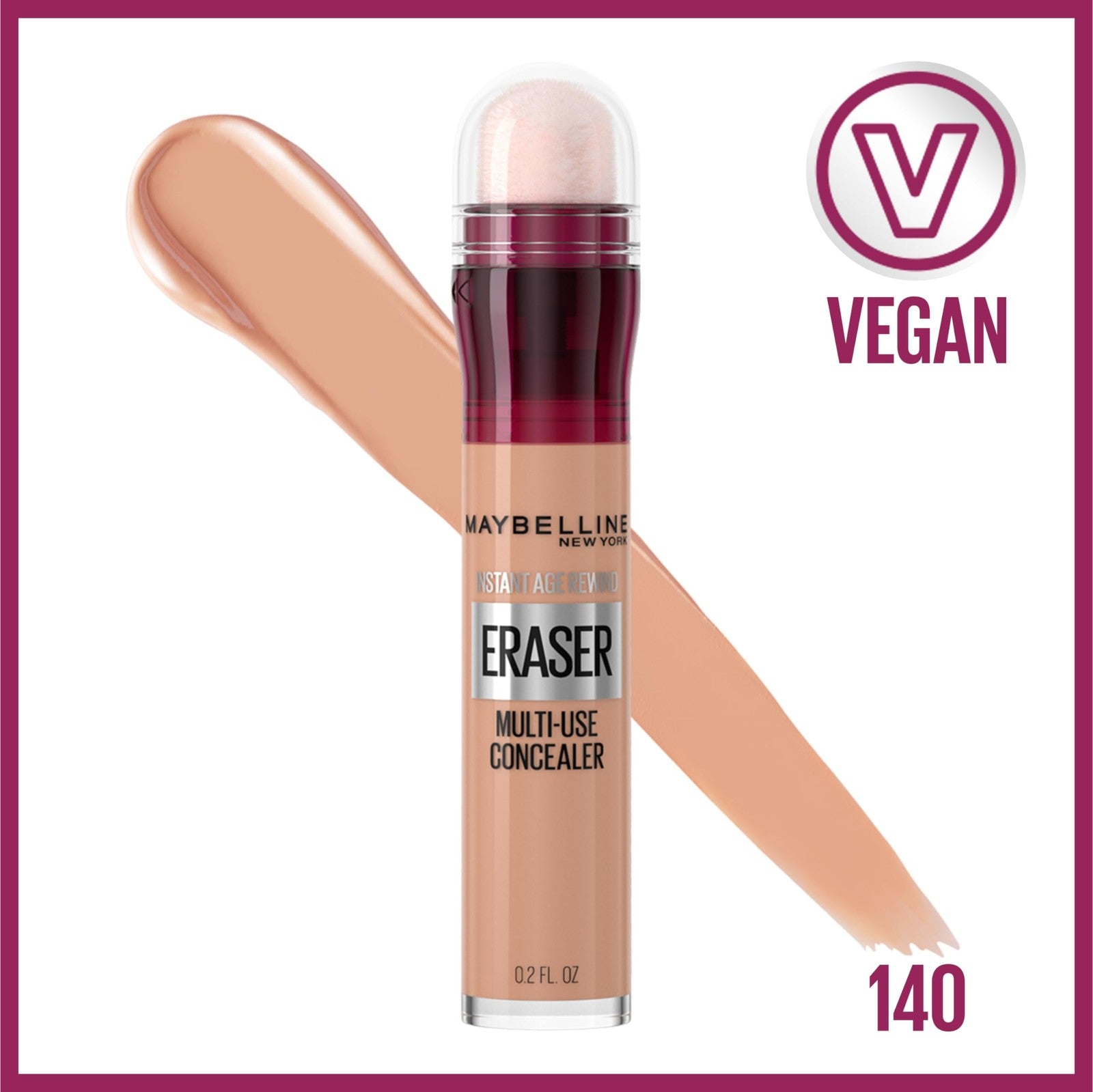 2 PACK - Maybelline Instant Age Rewind Eraser Dark Circles Concealer, Honey 140