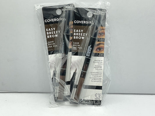 2 PACK - Covergirl Easy Breezy Brow 24Hr Brow Ink Pen - 300 Soft Brown
