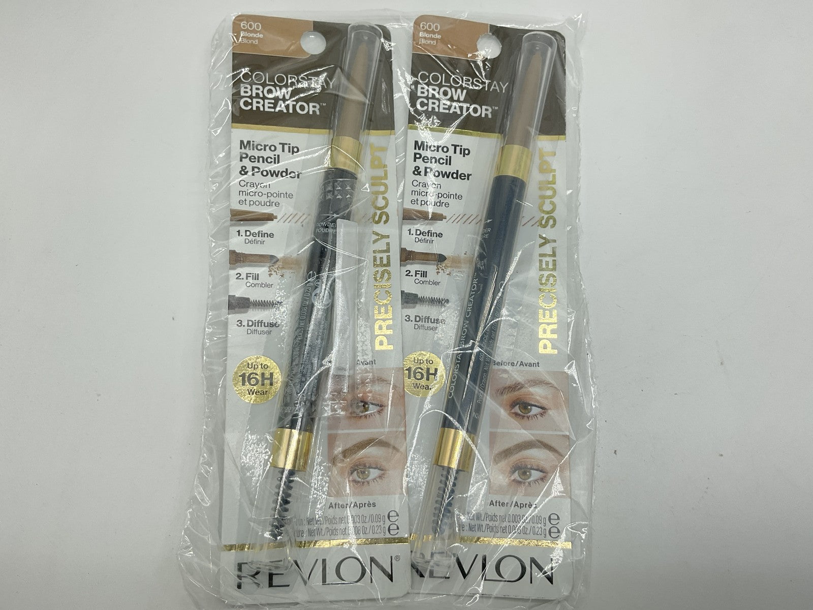 2 PACK - Revlon ColorStay Brow Creator, Blonde 600, 0.003 oz