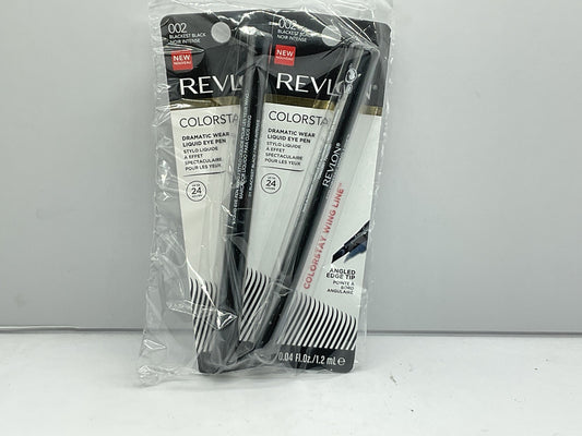 2 Pack - Revlon ColorStay Liquid Eyeliner Pen Angled Edge - 002 Blackest Black