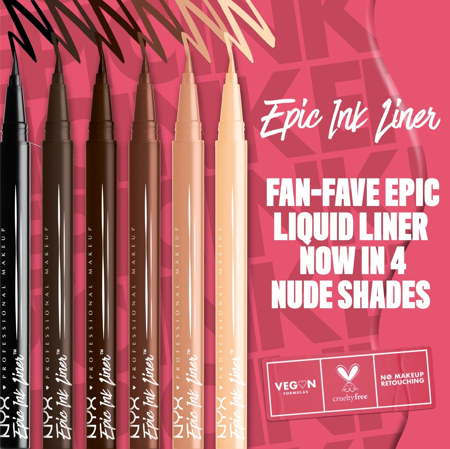 2 PACK - NYX PROFESSIONAL Epic Ink Liner Waterproof Eyeliner - EIL03 Dark Choc