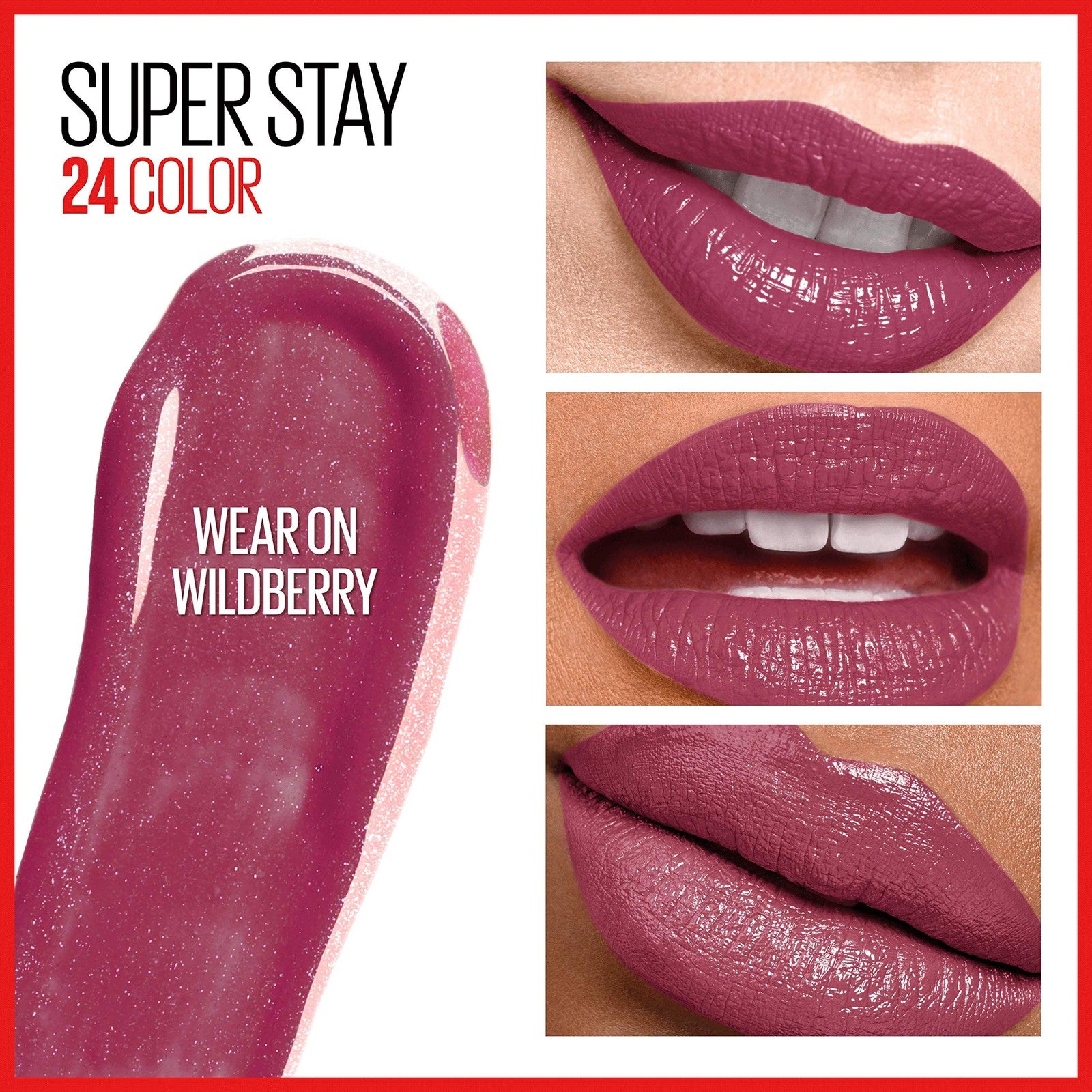 2 PACK - Maybelline Super Stay 24 HR Lip Color #045 Wear on Wildberry