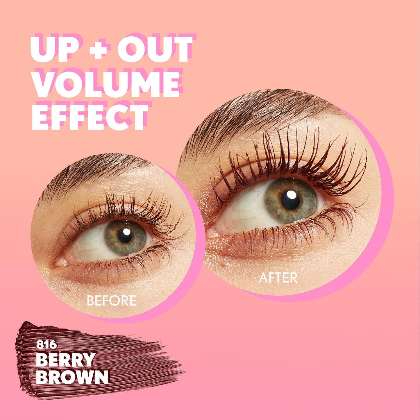 CoverGirl Eye Enhancer, Berry Brown, 3D Mascara, Curved Fiber Brush, Plant-Based
