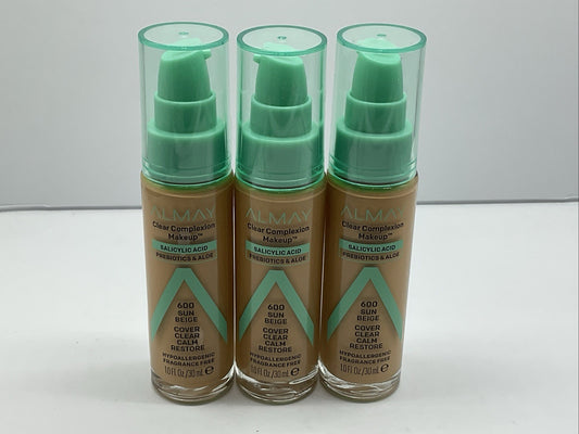 Almay Clear Complexion Foundation Makeup - 600 Sun Beige - Set Of 3