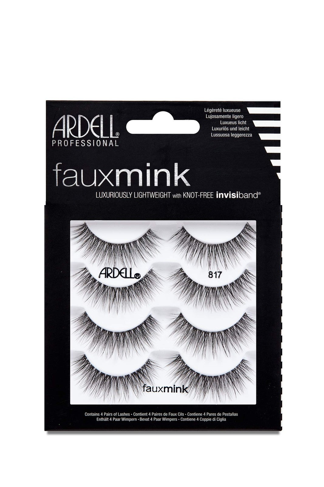 Ardell Professional Faux Mink Eyelash 4 pairs - 817 Black 
