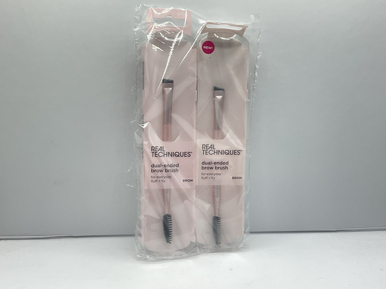 2 PACK - Real Techniques Dual-Ended Brow Brush, For Shaping & Filling Eyebrows