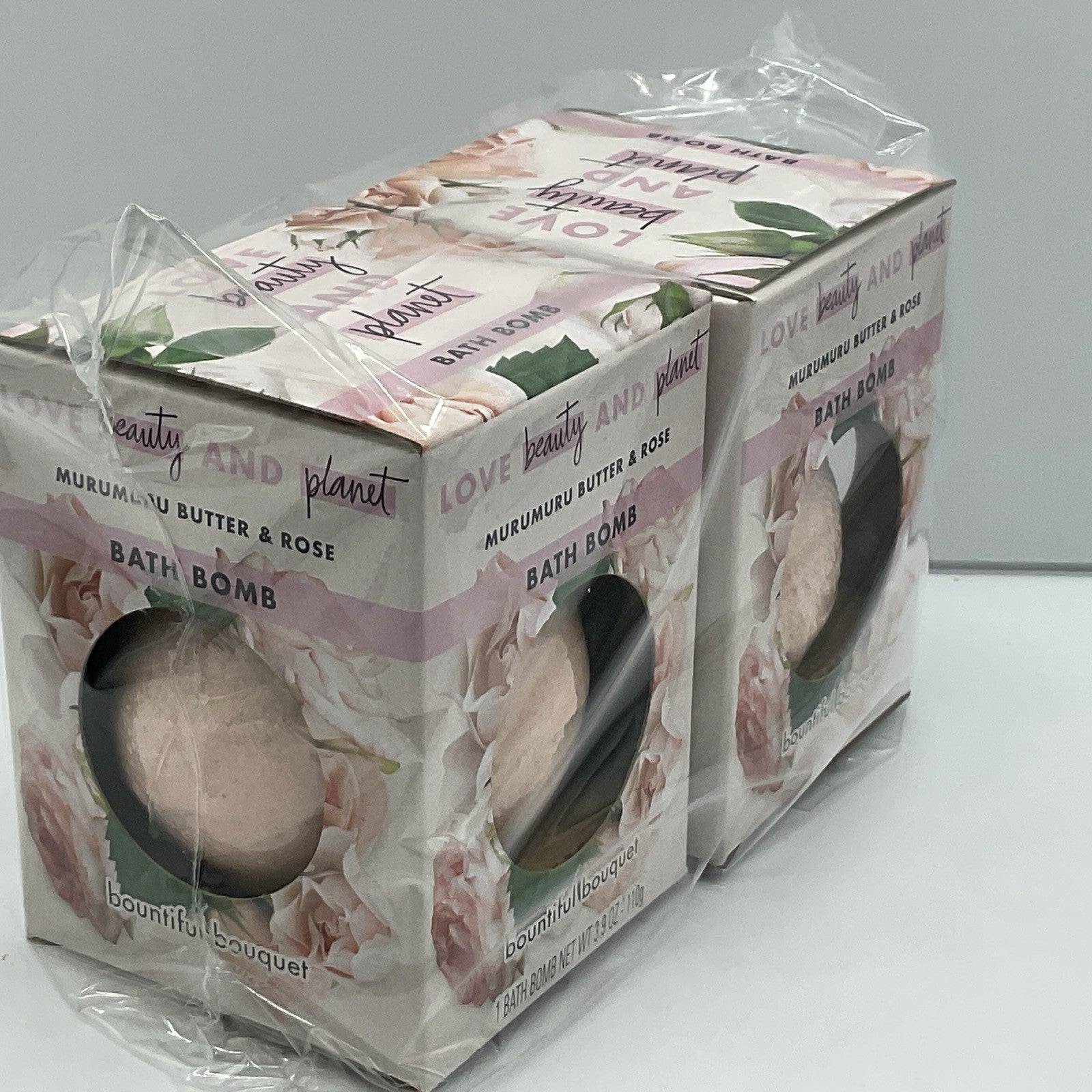 2 Pack- Bath Bombs Love Beauty & Planet Murumuru Butter & Rose