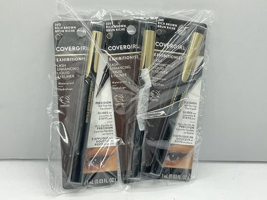3 PACK - Covergirl Exhibitionist Lash Enhancing Eyeliner - 300 Rich Brown