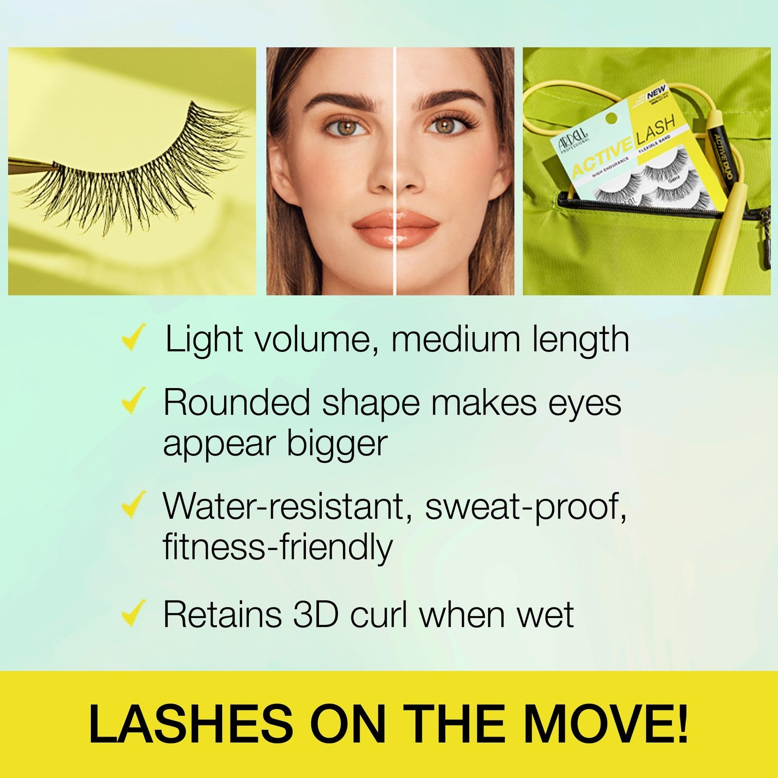 Ardell Professional - Active Lash, High Endurance, Flexible Band - Gainz 4 pairs