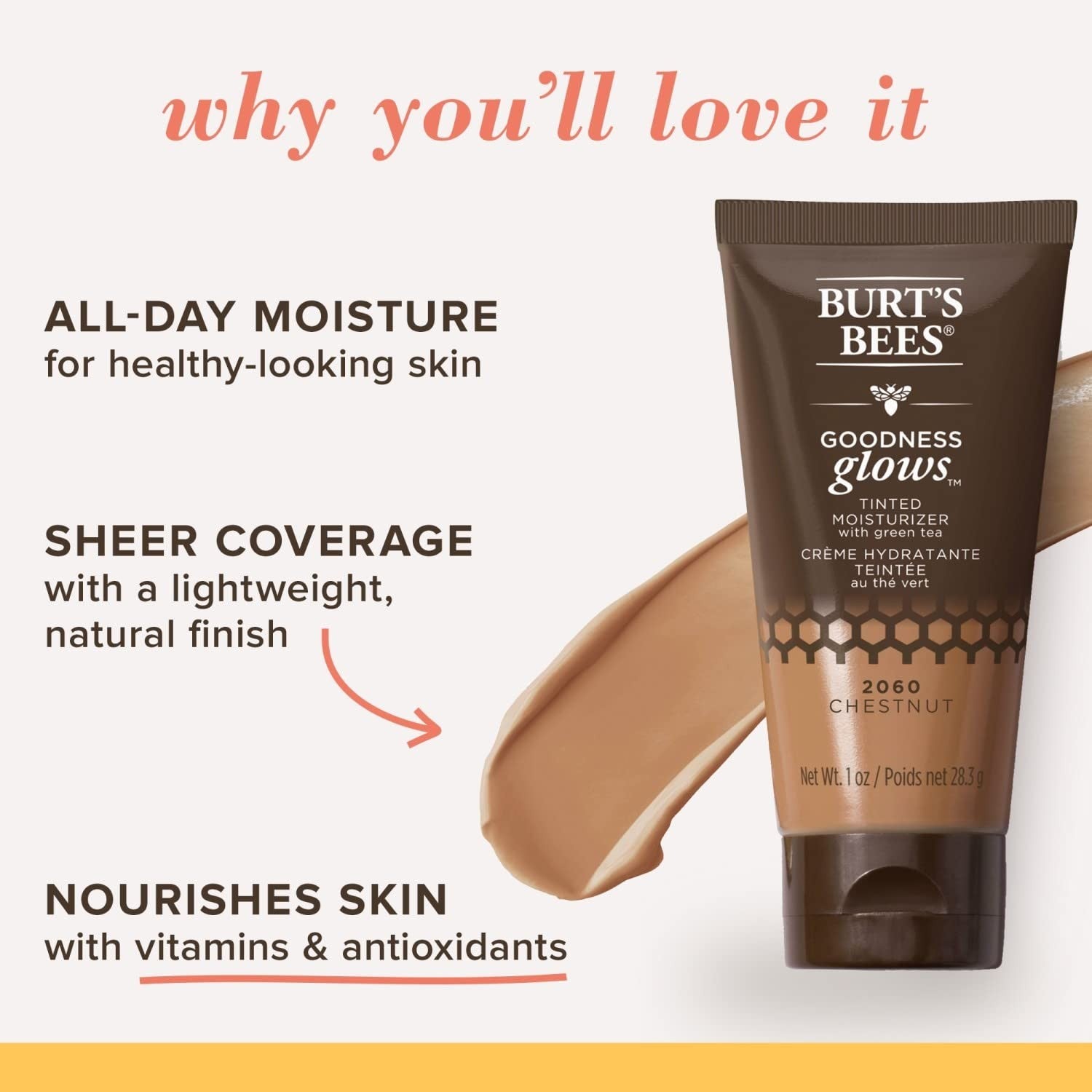 Burt's Bees Goodness Glows Tinted Moisturizer - 2060 Chestnut