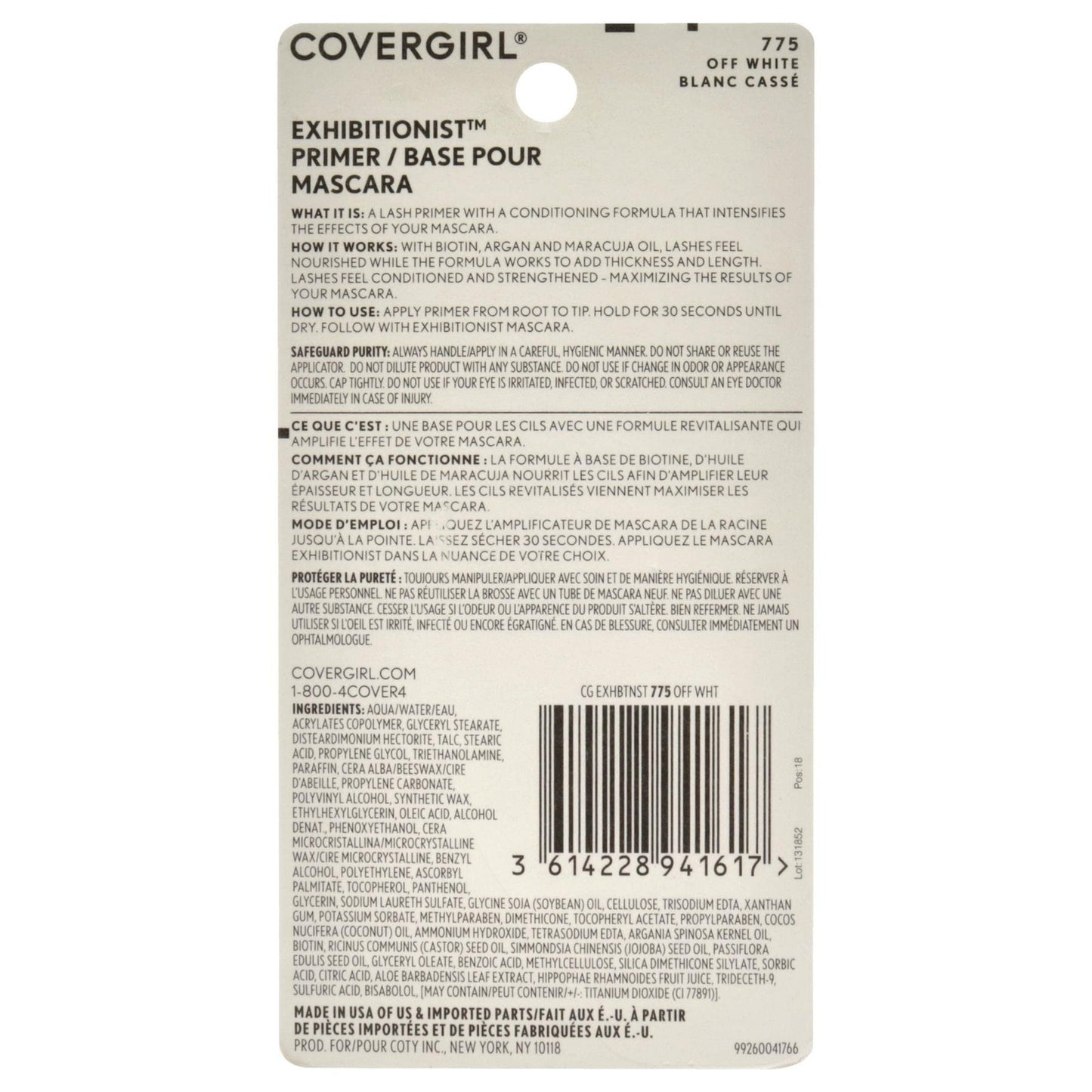 3 PACK - Covergirl Exhibitionist Mascara Primer w/Biotin 775 Off White 